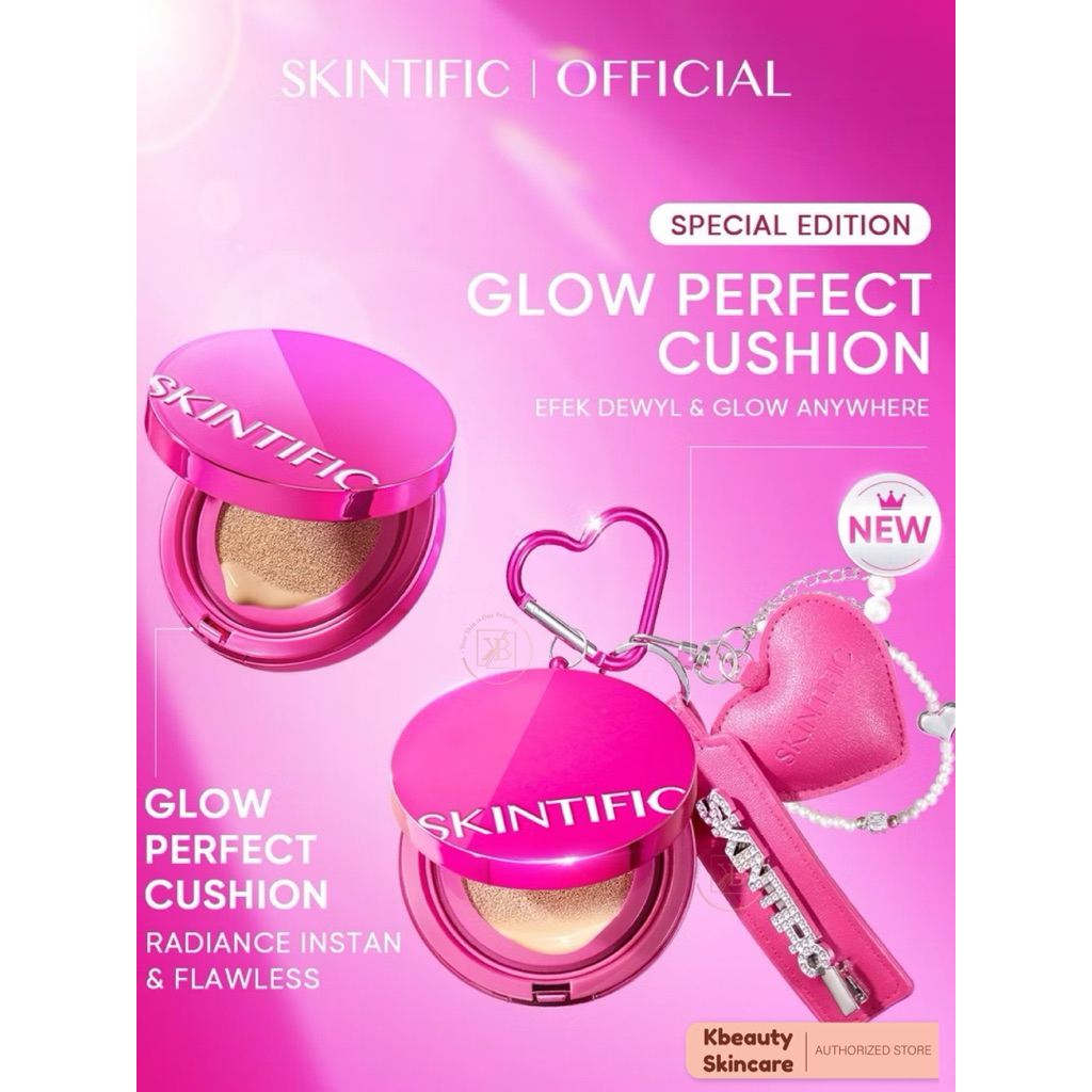 [FREE CHARM NEW]SKINTIFIC - Cover Glow Perfect Pink Cushion Radiance Glowing