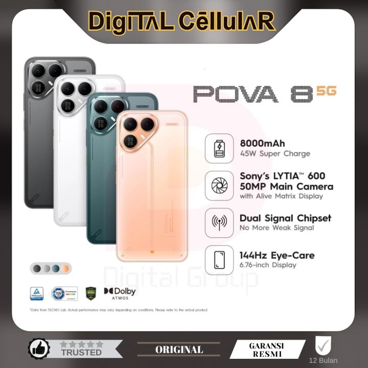 (DG) TECNO POVA 8 5G 8/256 GB GARANSI RESMI | Lazada Indonesia