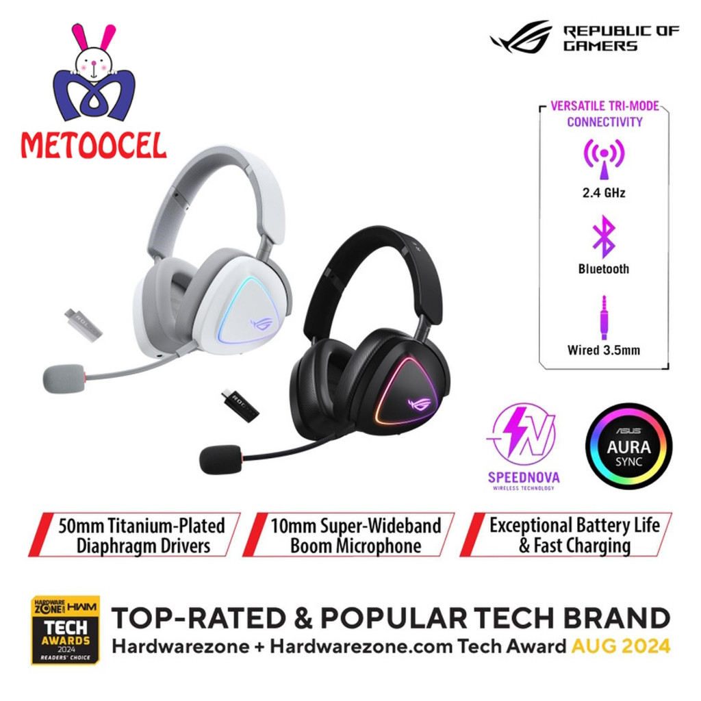 Jual Asus ROG Delta II Tri-mode Wireless Gaming Headset with ROG SpeedNova | Shopee Indonesia