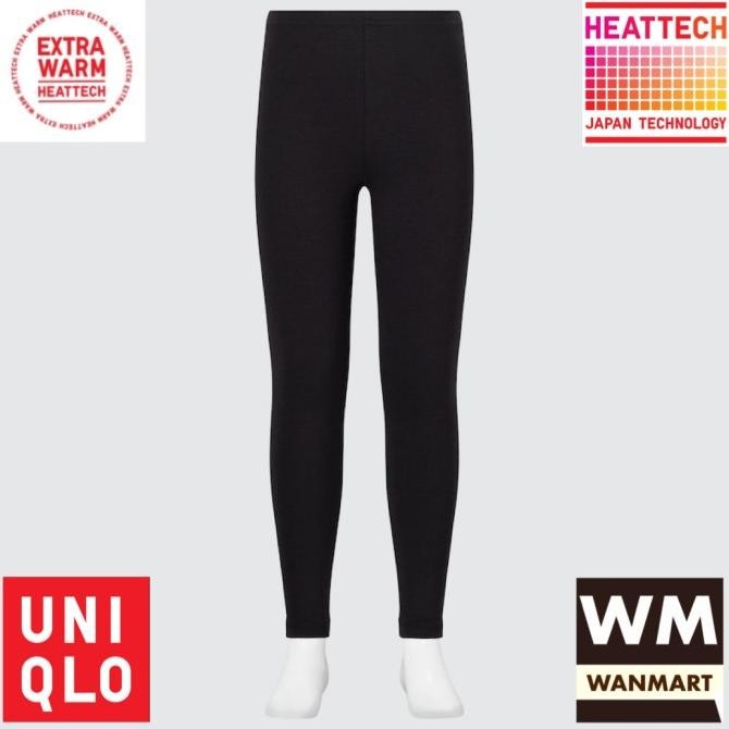 UNIQLO Celana Long John Anak Heattech Extra Warm Black Hitam Longjohn