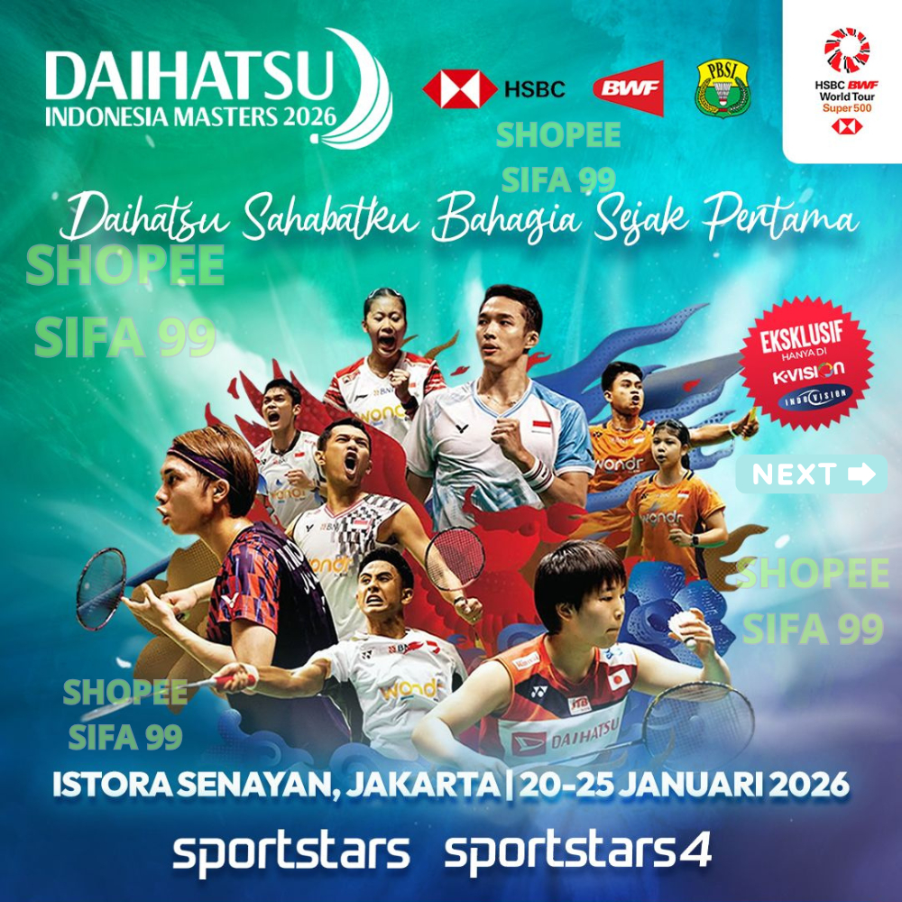 Jual K-Vision Paket Bulutangkis Daihatsu Indonesia Masters 2026 - BWF World Tour SportStars Langsung Nyala Gibol cling 30hari | Shopee Indonesia