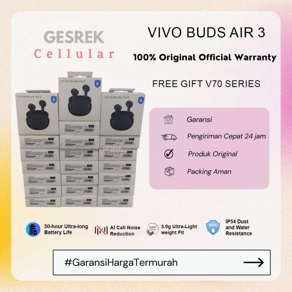 Jual Vivo Buds Air 3 - Garansi RESMI | Shopee Indonesia