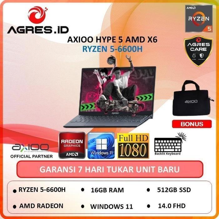 Ready LAPTOP AXIOO HYPE 5 AMD X6 RYZEN 5-6600H 16GB 512GB w11 14" fhd IPS BLIT Order