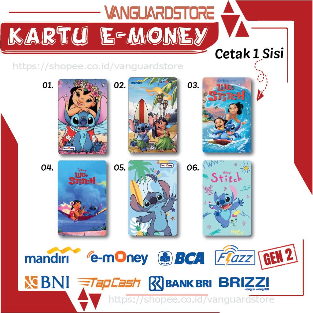 Kartu Emoney Etoll Karakter Alien Anime 31 Mandiri Flazz BCA BNI Tapcash Brizzi BRI