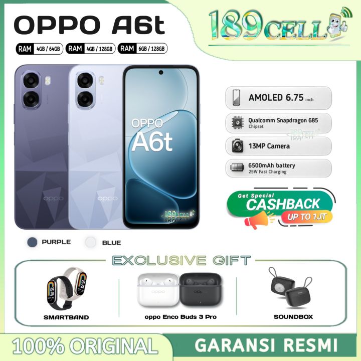 Oppo A6t 4/64GB 4/128GB 6/128GB - Qualcomm Snapdragon 685 - Oppo A 6T A6 T GARANSI RESMI | Lazada Indonesia