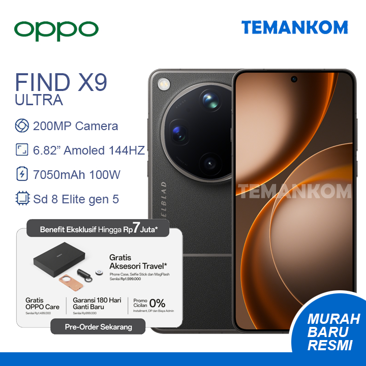 PRE ORDER OPPO FIND X9 ULTRA 5G TERBARU 28GB RAM 16/512 16+12 Extend 16GB 512GB GARANSI RESMI
