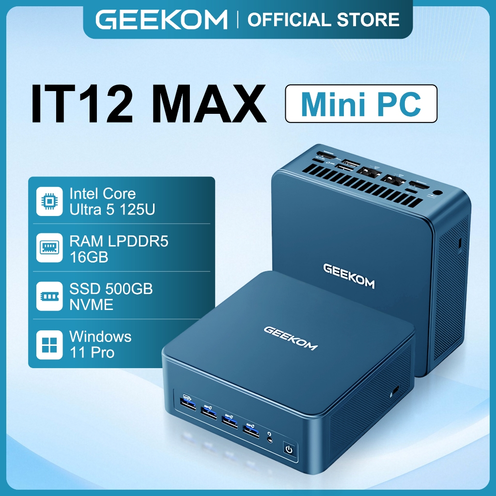 Jual GEEKOM IT12 MAX Intel Core U5 125U RAM 16GB DDR5 SSD 500GB AI Windows 11 Pro Upgradeable PC Mini | Shopee Indonesia