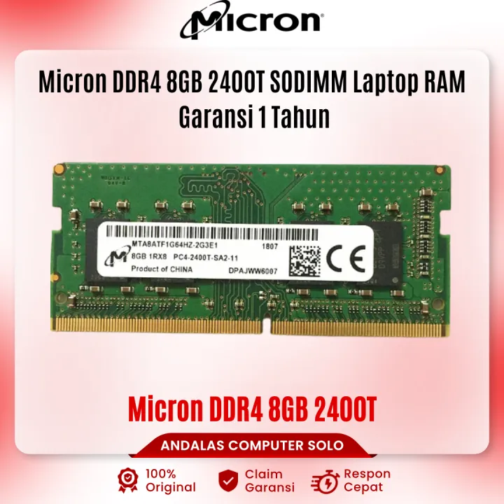 Micron DDR4 8GB 2400MHz Laptop Memory DD4 8GB 1RX8 PC4-2400T SODIMM RAM | Lazada Indonesia