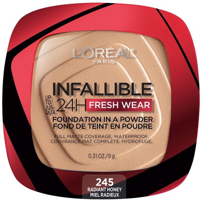 L'Oreal Paris Infallible 24H Fresh Wear Powder Foundation |Powder Foundation - 245 RADIANT HONEY