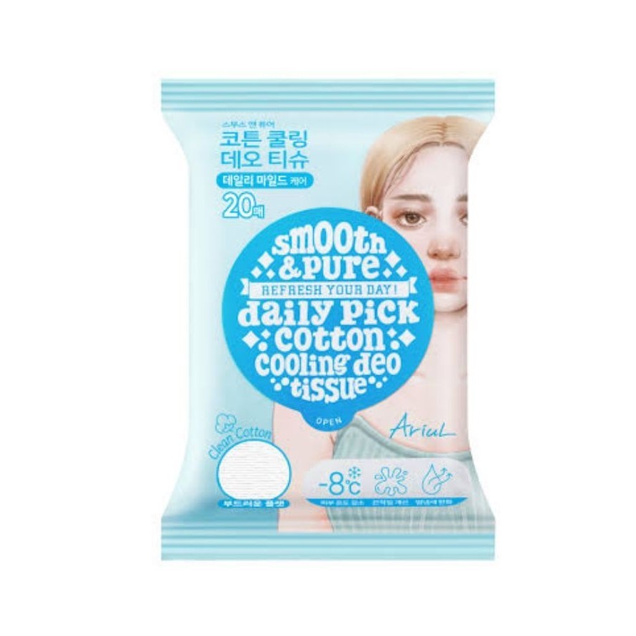ARIUL Smooth & Pure Refresh Your Day! Daily Pick Cotton Cooling Deo Tissue