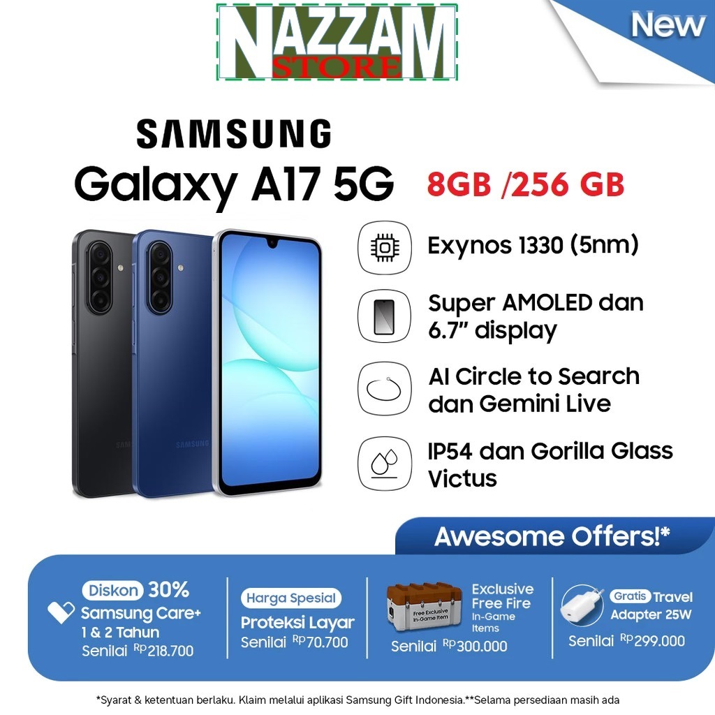 Samsung Galaxy A17 5G 8/256GB | 8/256 GB Garansi Resmi SEIN