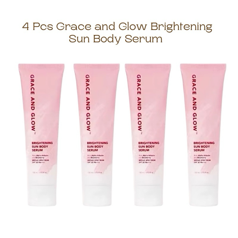 4 Pcs Grace And Glow Brightening Sun Body Serum SPF 30 PA +++ Sunblok - Serum Badan - Lotion