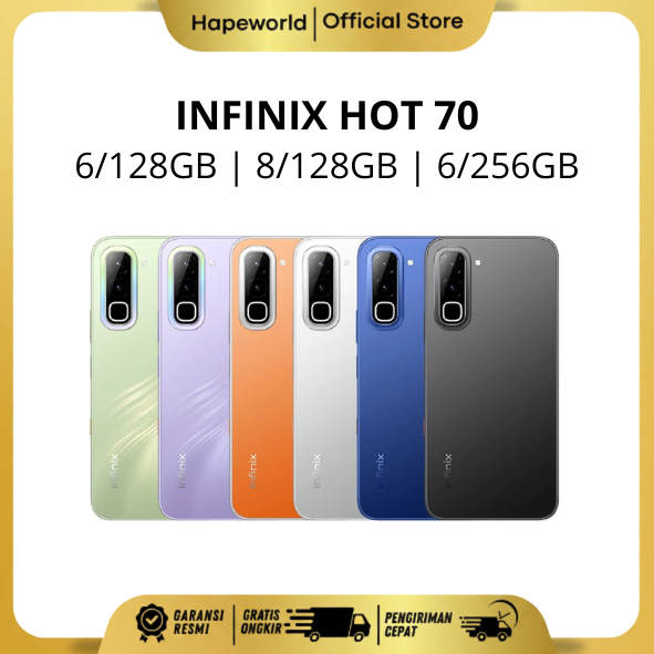 INFINIX HOT 70 (4/128GB) (6/128GB) (8/128GB) (6/256GB) - GARANSI RESMI