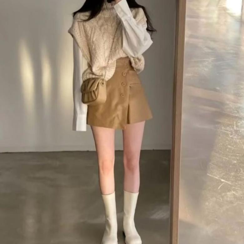 HOT PRODUCT Korean Mini Skirt - Rok Celana Pendek Wanita Hotpants Terbaru - Mini Skirt Style Korea Jumbo Santai