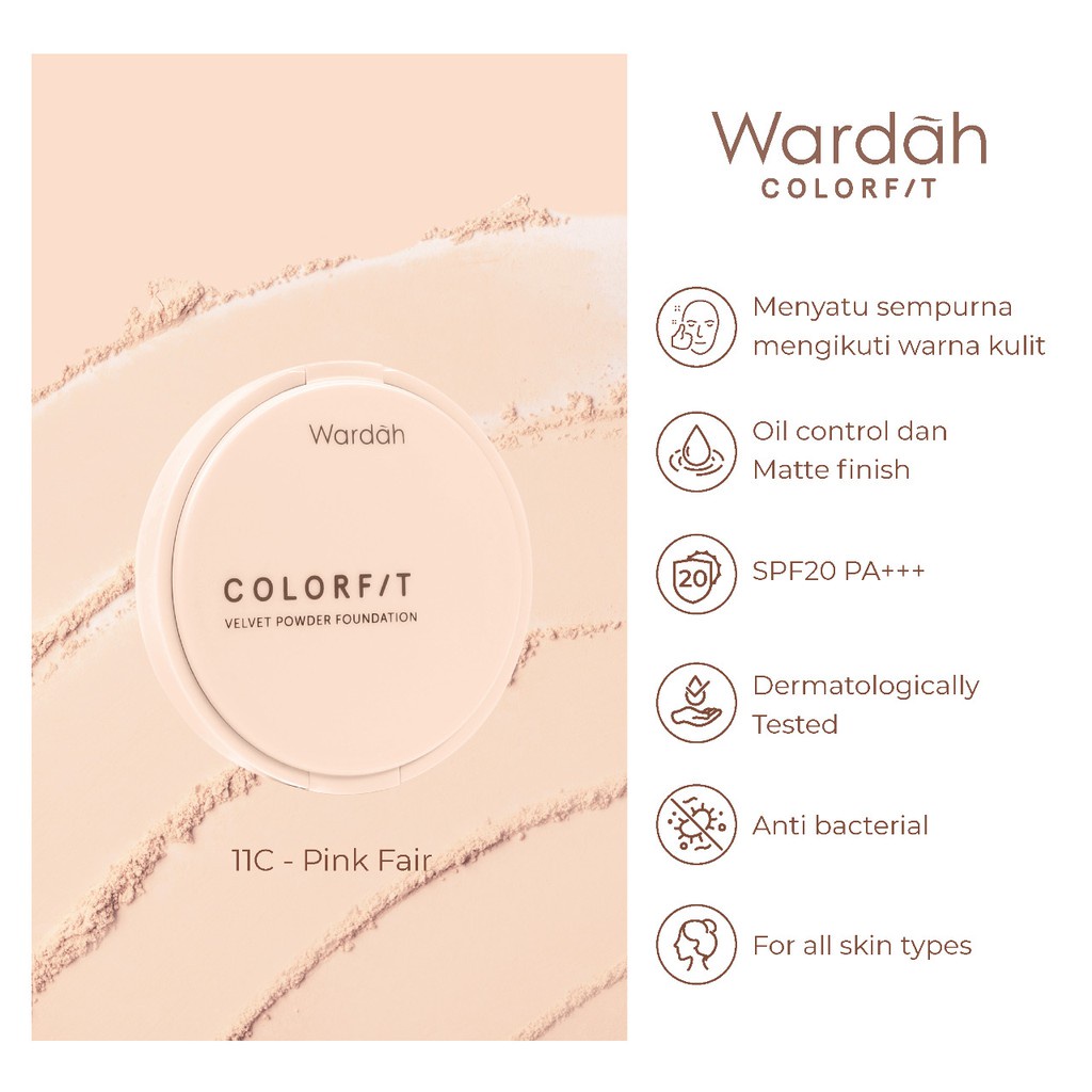 Wardah Colorfit Velvet Powder Foundation
