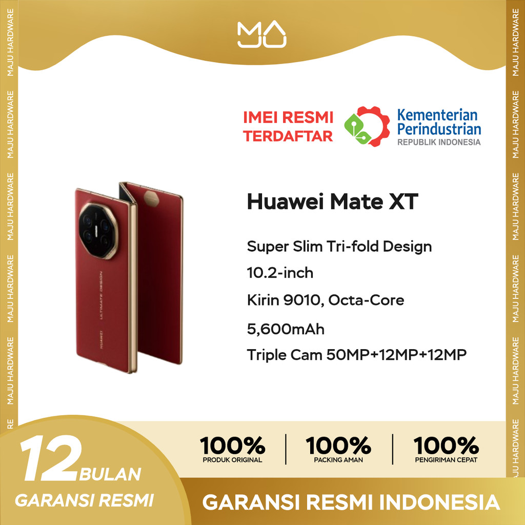 Jual Huawei Mate XT [10.2-inch Hi-Res HUAWEI X-TRUE TM Display, Super Slim Tri-fold Design, 5600 mAh] - Garansi Resmi | Shopee Indonesia