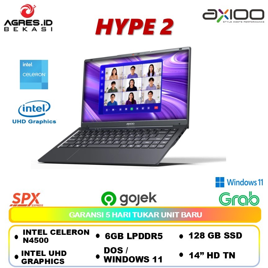 New AXIOO Hype 2 intel celeron N4500 (6/128GB) 14inch HD WINDOWS 11
