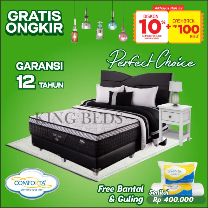 Comforta Spring bed NEW Perfect Choice Full Bed Set 160 180 200 120 100 | Lazada Indonesia