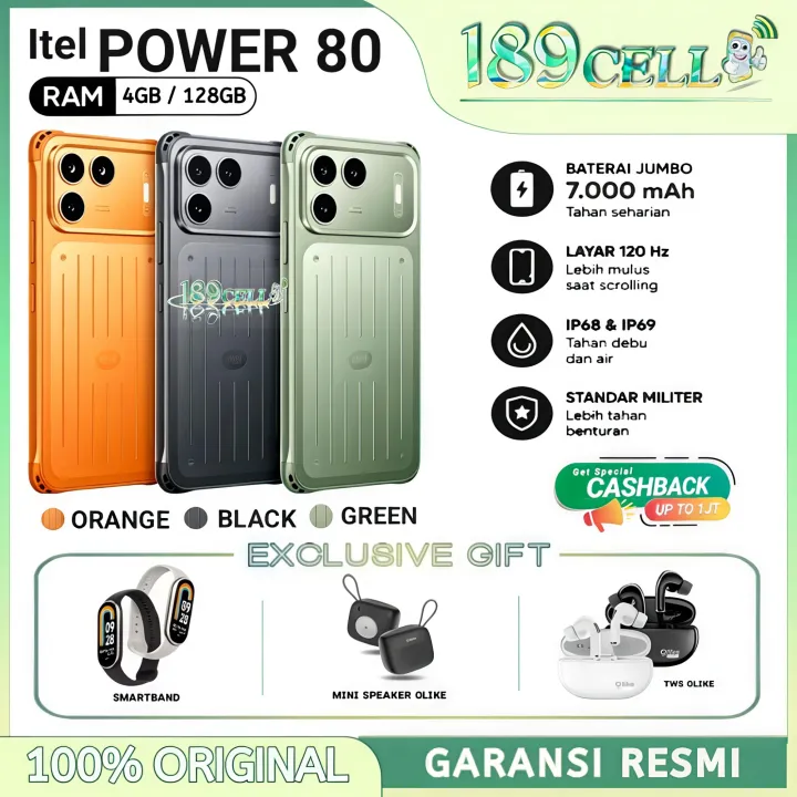 ITEL POWER 80 RAM 4/128GB | Power80, P80 GARANSI RESMI | Lazada Indonesia