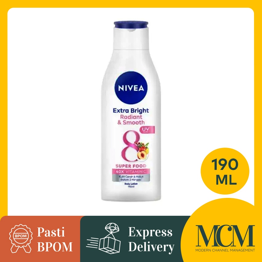 Nivea Extra Bright Radiant & Smooth 8 Superfoods Body Lotion - 190 mL