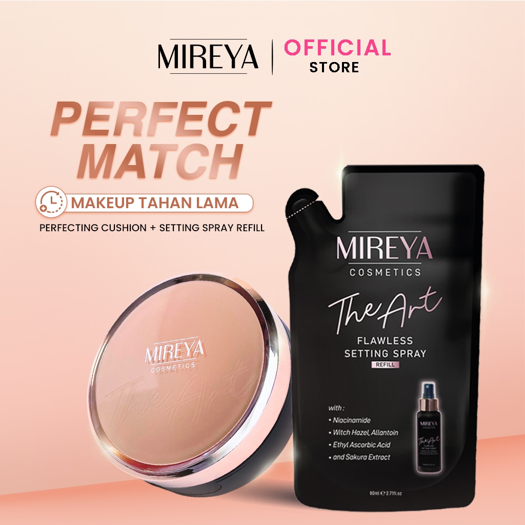 [ 2 PAKET ] Mireya The Art Flawless Refill Setting Spray + Mireya Perfecting Cushion