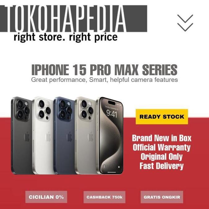 Cell- (Resmi) Iphone 15 Pro 15 Pro Max 128Gb 256 512 1Tb Titanium Resmi Ibox