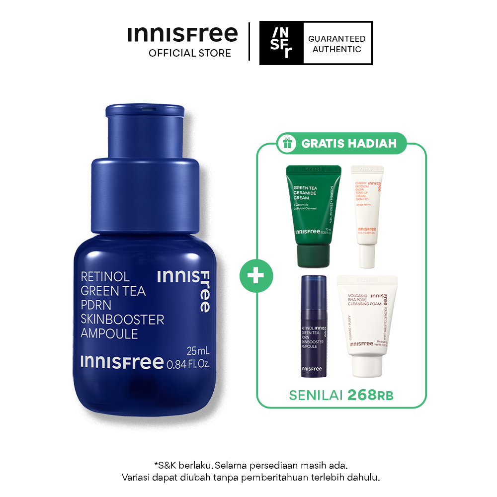 Buy 1 Get 4 Innisfree Retinol Green Tea PDRN Skinbooster Ampoule 25ml Set Bundle - Serum Wajah Anti Aging