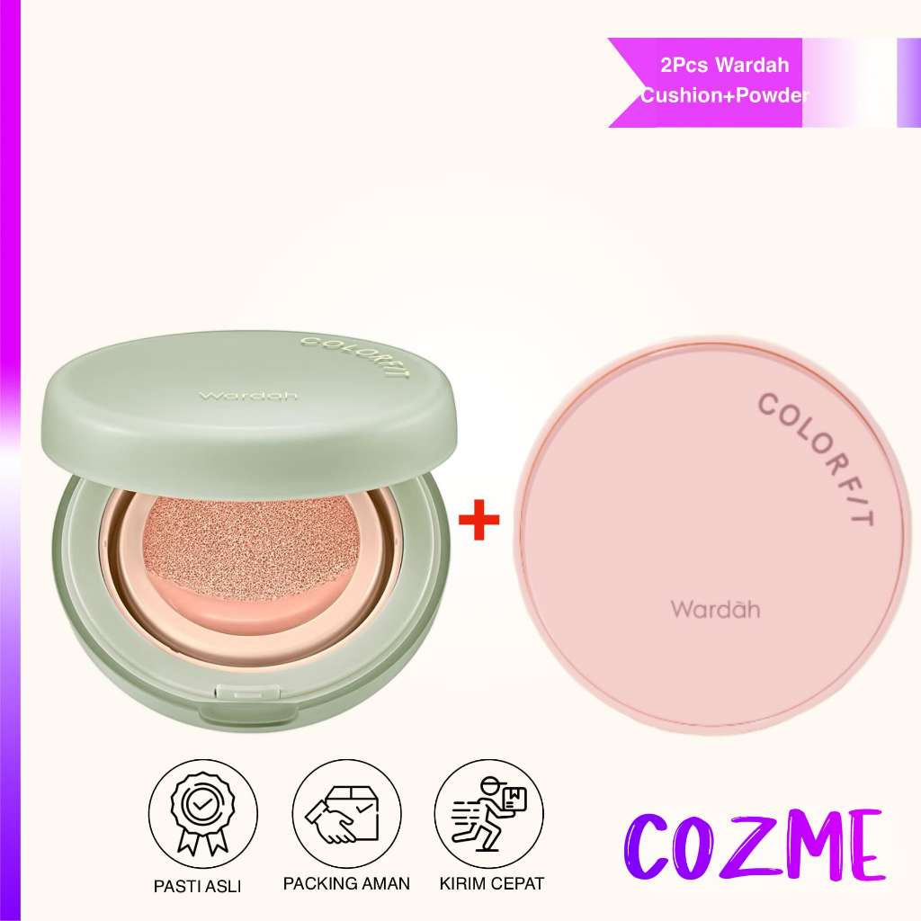 [2PCS] WARDAH Bundle Colorfit HD Blurify Loose Powder + Wardah Colorfit 5D Blur Cloud Cushion