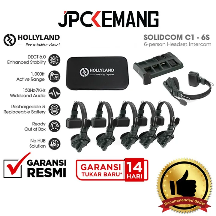Hollyland Solidcom C1 6S 6-Person Full-Duplex Wireless Intercom Headset System JPC KEMANG GARANSI RESMI | Lazada Indonesia