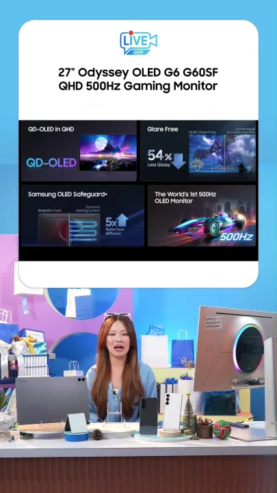 Samsung 27" Odyssey OLED G6 G60SF QHD 500Hz Gaming Monitor | Lazada Indonesia