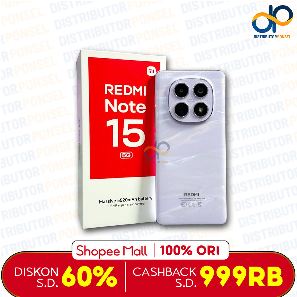 XTRA DISKON - Xiaomi Redmi Note 15 5G 8/128GB 8/256GB 4G LTE Garansi Resmi Not Redmi 14