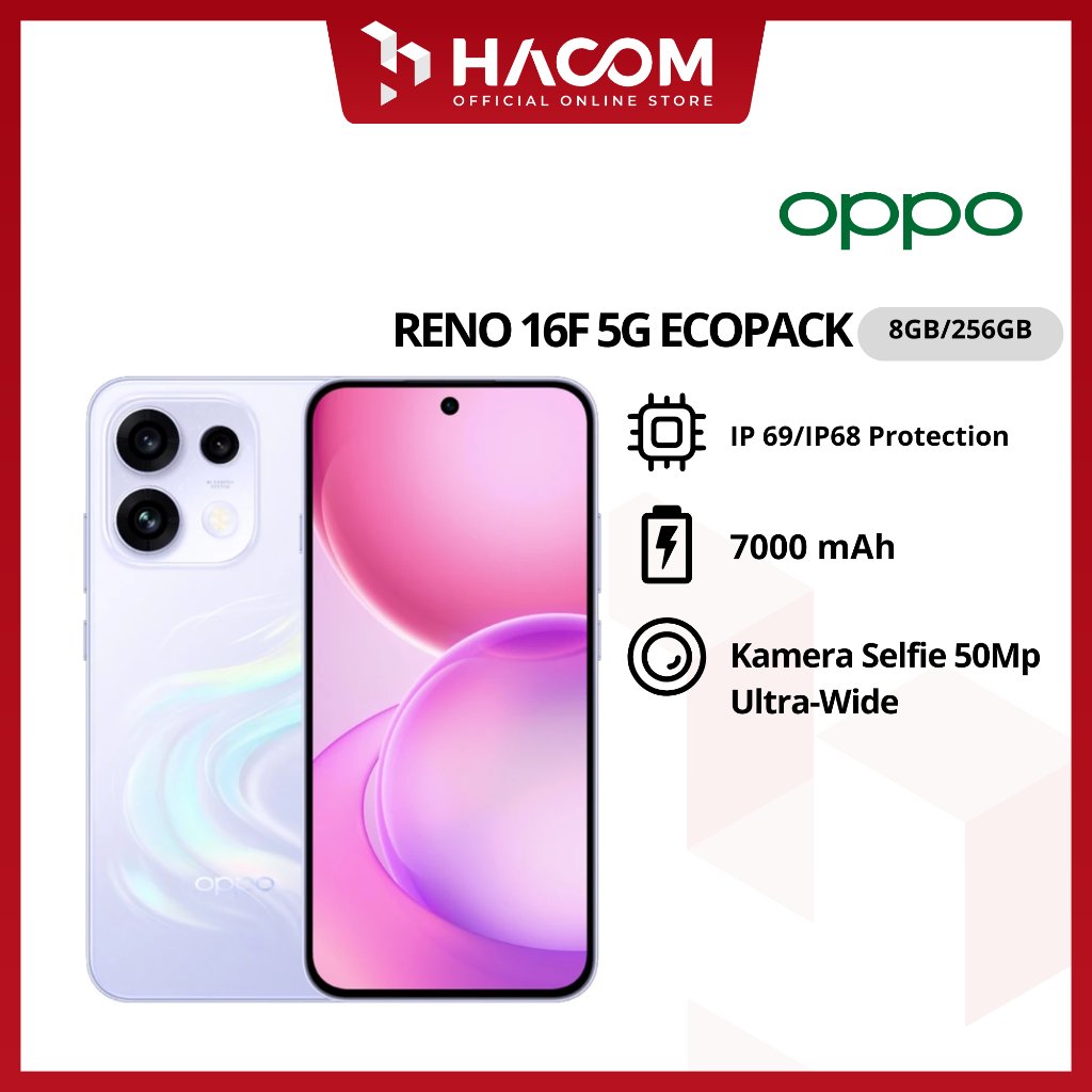 [NEW LAUNCH] HP OPPO Reno 16 F 5G Eco Pack 8+256GB NFC 7000mAh 80W AI Remix Collage