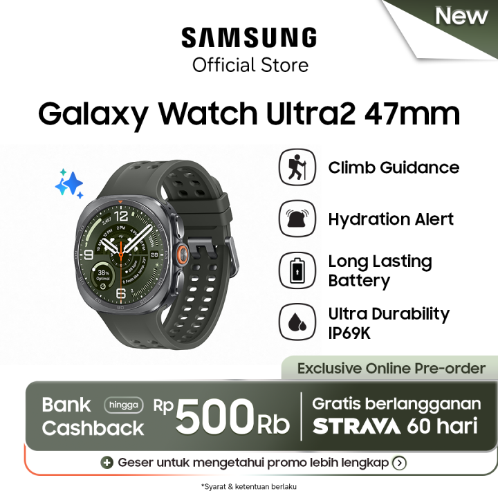 Samsung Galaxy Watch Ultra2 47mm - Climb Guidance | Hydration Alert | Lazada Indonesia