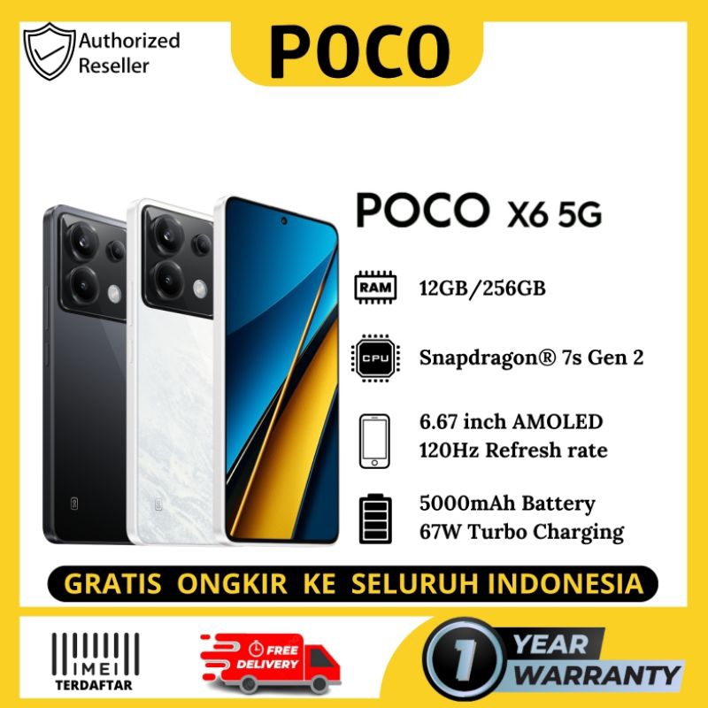 POCO X6 5G 12GB-256GB Garansi resmi POCO Indonesia