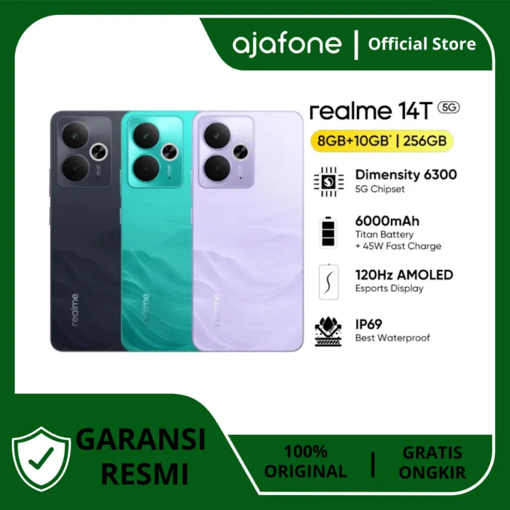 Realme 14T 5G Ram 8/256GB | 8/128GB Original Garansi Resmi Realme Indonesia | Lazada Indonesia