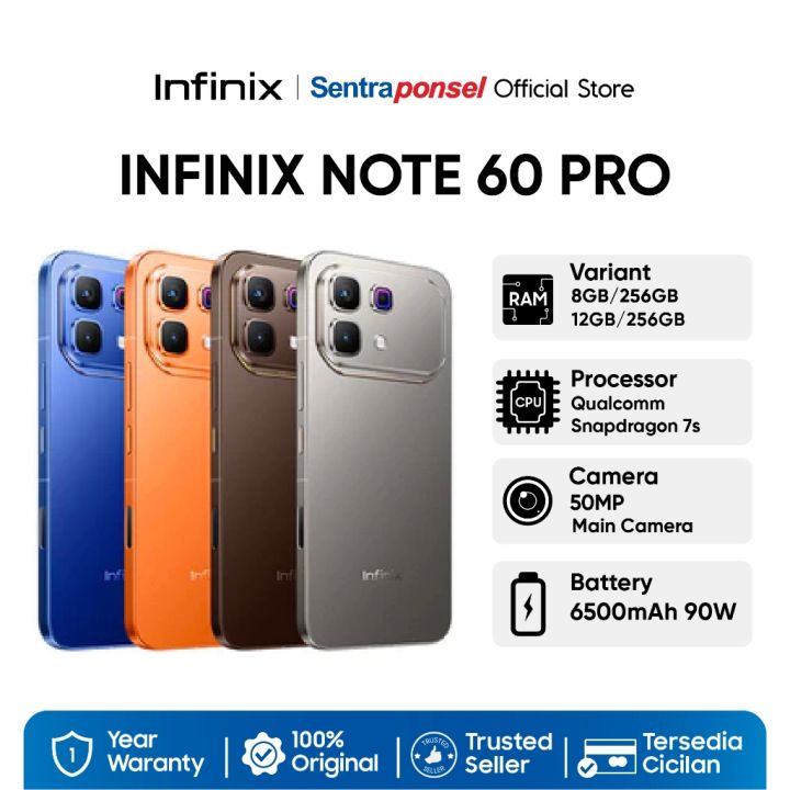 Infinix Note 60 Pro 8/256GB 12GB/256GB Snapdragon 7s Gen 4 50MP 6500 mAh 90W - Garansi Resmi | Lazada Indonesia