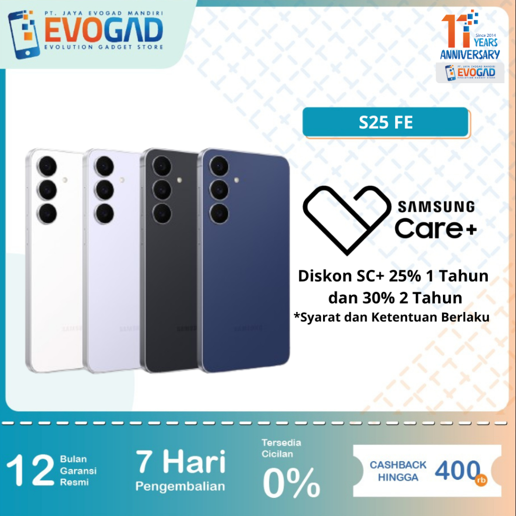 Jual Samsung Galaxy S25 FE 5G 8/128GB & 8/256GB Exynos 2400, 4900mAh, Dynamic AMOLED 2X | Garansi Resmi SEIN 1 Tahun | Shopee Indonesia