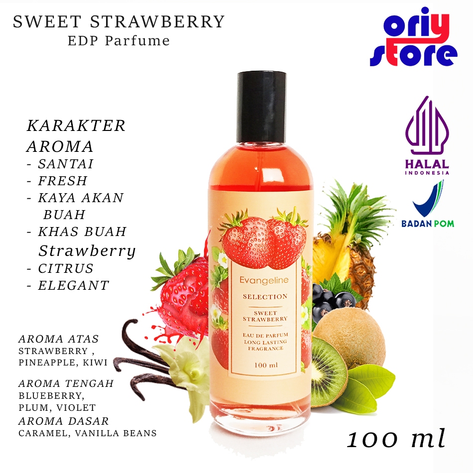 Jual Evangeline Sweet Strawberry Parfum EDP 100 ml Unisex | Shopee Indonesia