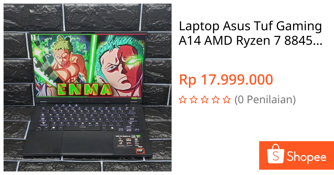 Jual Laptop Asus Tuf Gaming A14 AMD Ryzen 7 8845HS 16/512GB RTX 4050 165Hz 2.5K | Shopee Indonesia