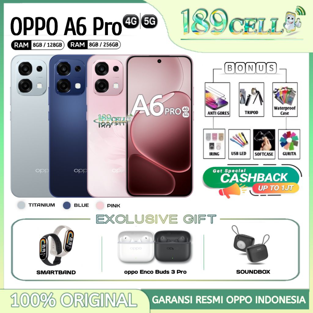 Jual OPPO A6 Pro 4G | 5G [8/128GB] [8/256GB] - 50MP Camera, MediaTek Dimensity 6300 - A6Pro 5G & 4G | Shopee Indonesia