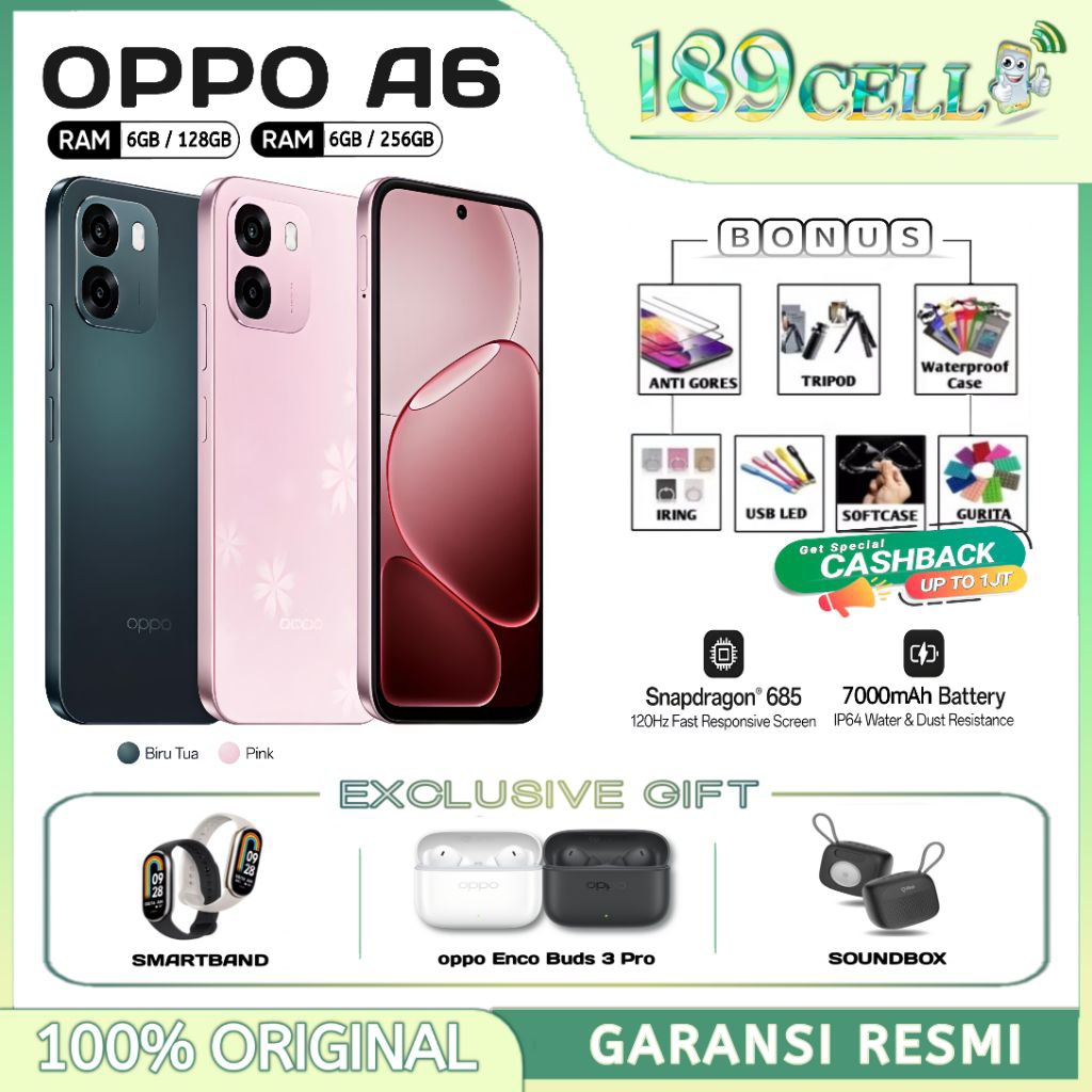 Jual Oppo A6 [6/128GB] [6/256GB] - Snapdragon 685, Camera 50MP, 7000mAh - A6 4G Garansi Resmi | Shopee Indonesia