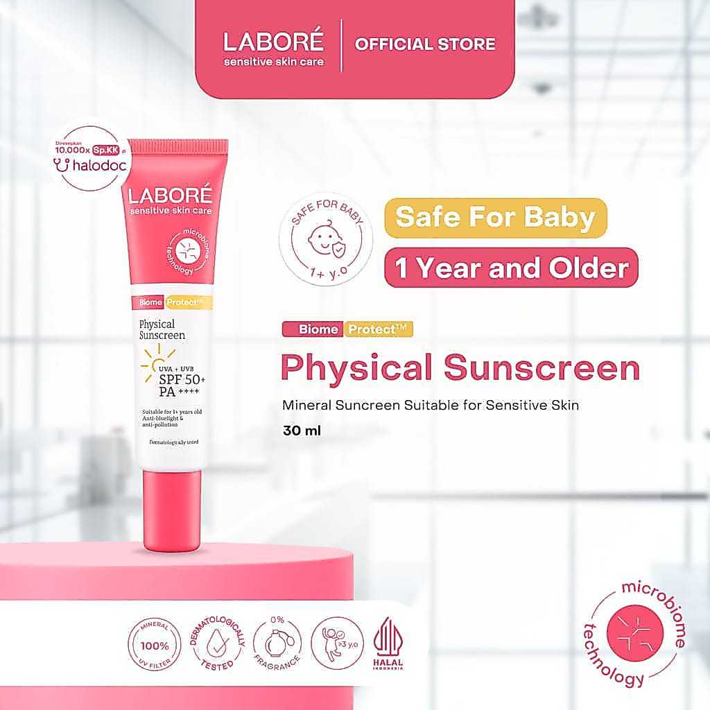 Jual LABORÉ Sensitive Skin Care BiomeProtect Physical Sunscreen SPF 50+ PA++++ 30 ml | Shopee Indonesia
