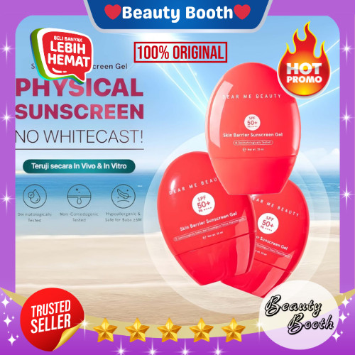 (GROSIR) 3PCS DEAR ME BEAUTY Skin Barrier Physical Sunscreen Gel SPF 50 PA++++ 35ml