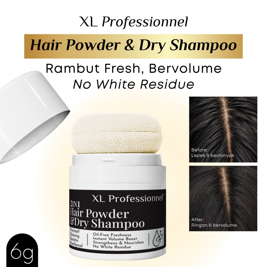 Jual XL Professionnel 2IN1 Dry Shampoo Puff & Hair Powder 6G Rambut Anti Lepek & Instant Volume - Shampo Puff Tanpa Bilas Bubuk Rambut Tanpa Residu Pon Pon Puff Fluffy bedak rambut | Shopee Indonesia