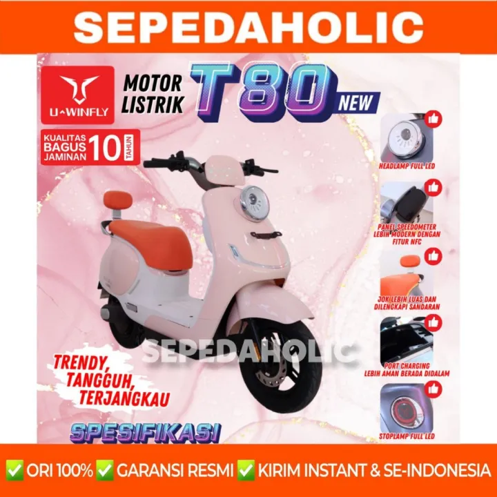 Sepeda Motor Listrik UWINFLY T80 T 80 Terbaru 1200 Watt | Lazada Indonesia