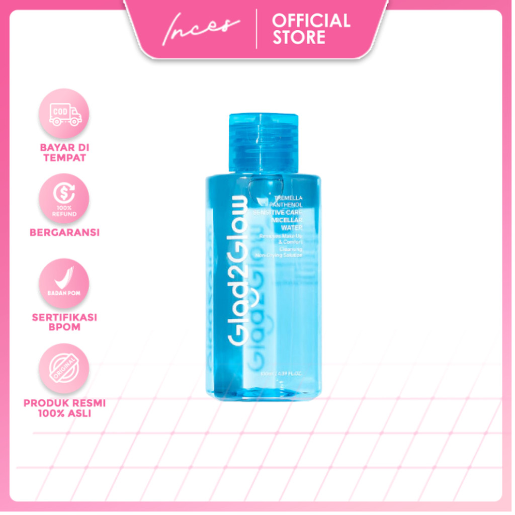 INCES - GLAD2GLOW Tremella Panthenol Sensitive Care Micellar Water 130 ml dan 300 ml