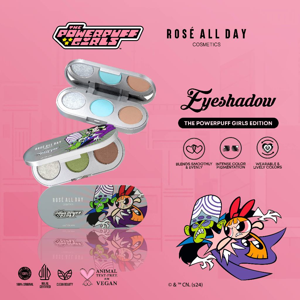 Jual Rose All Day Eyeshadow Palette (The Powerpuff Girls Edition) | Shopee Indonesia