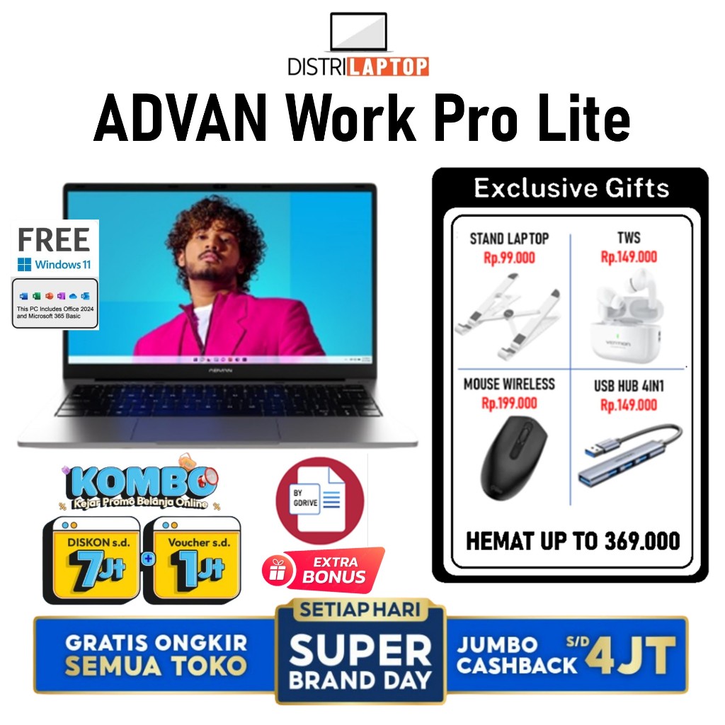 Jual Advan Laptop WorkPro Lite Intel core i5 1235U RAM 8GB 256GB SSD 14" FHD Work Pro Lite | Shopee Indonesia