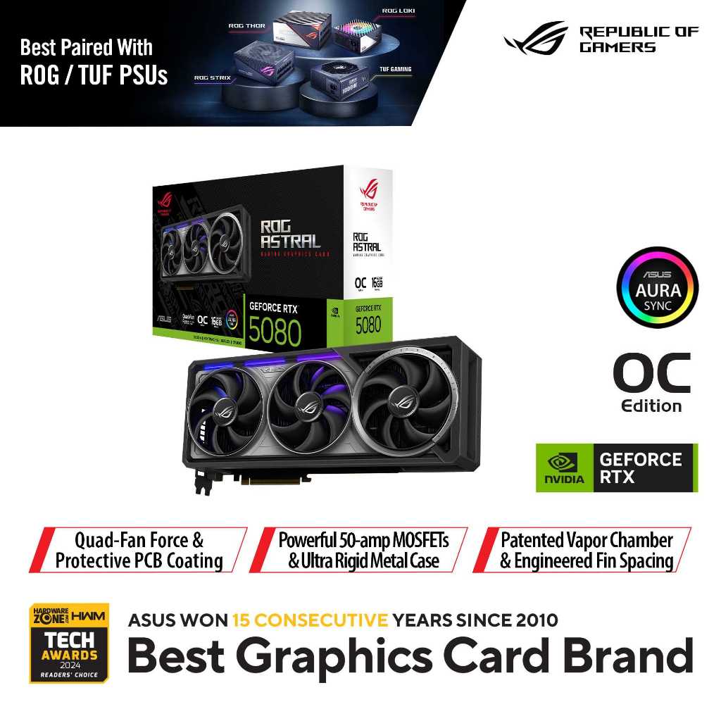 Jual ASUS ROG Astral GeForce RTX 5080 16GB GDDR7 OC Edition | Shopee Indonesia