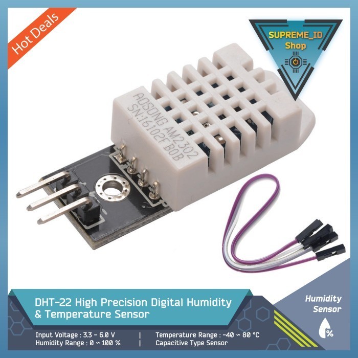Jual DHT22 DHT-22 High Precision Digital Humidity & Temperature Sensor | Shopee Indonesia